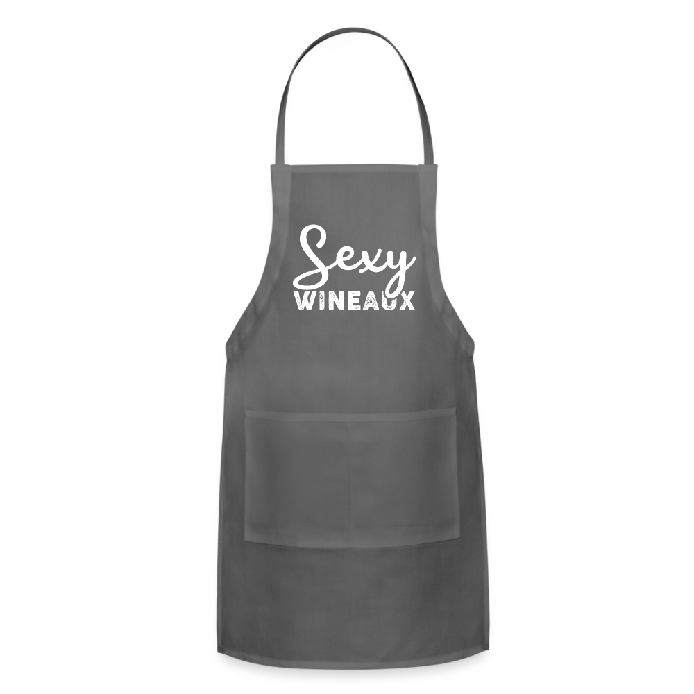 Sexy Wineaux Adjustable Apron - charcoal