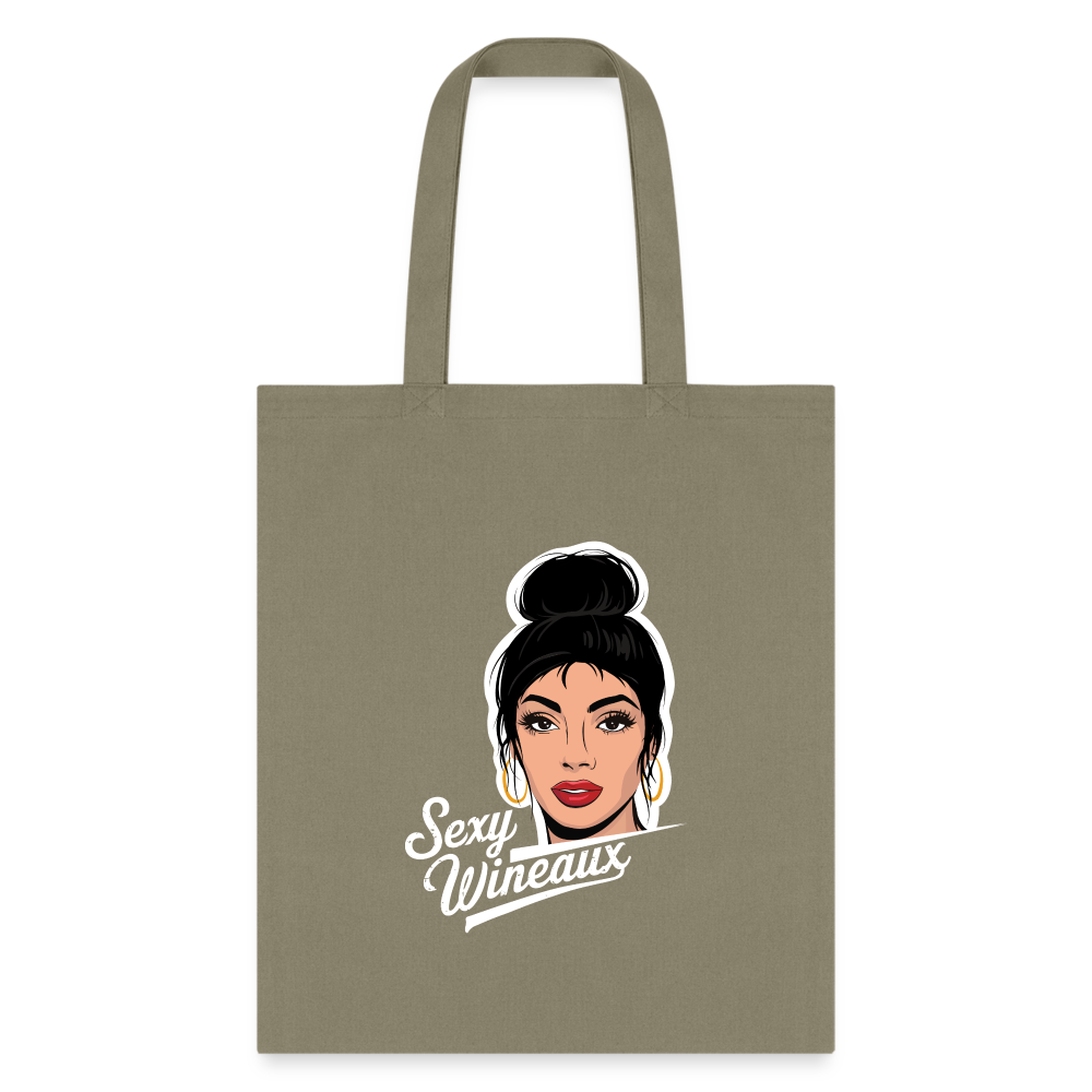 Sexy Wineaux Graphic Tote Bag - khaki