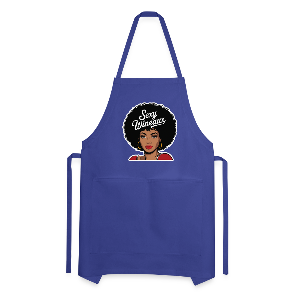 Sexy Wineaux Adjustable Apron - royal blue