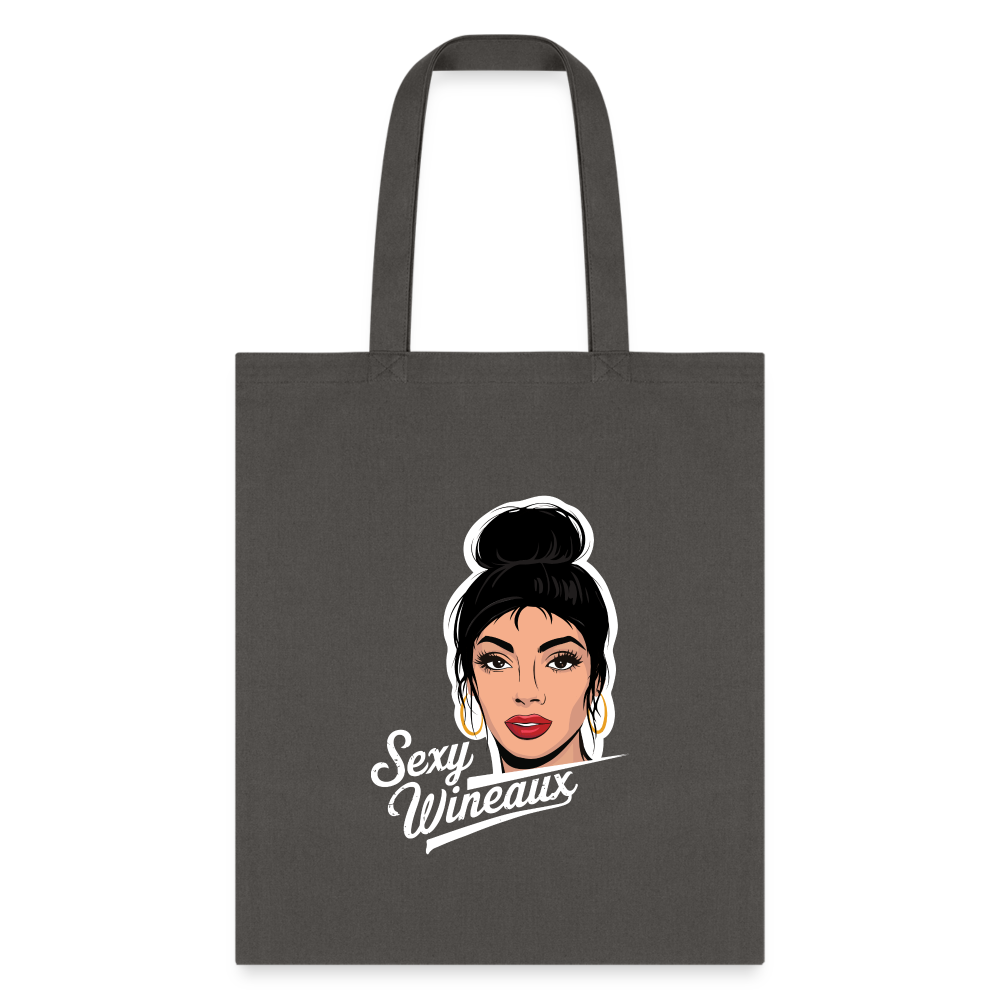 Sexy Wineaux Graphic Tote Bag - charcoal