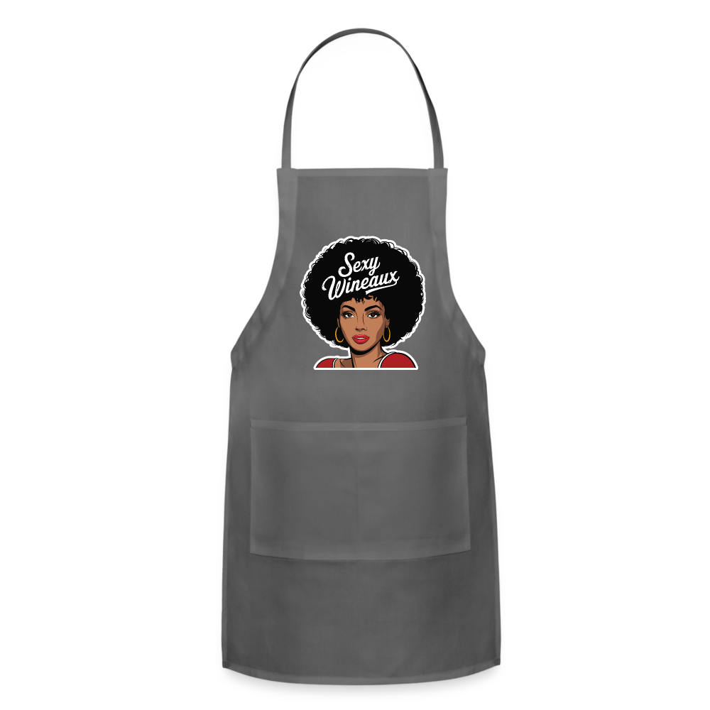 Sexy Wineaux Adjustable Apron - charcoal