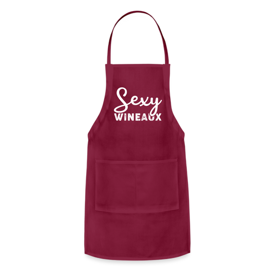 Sexy Wineaux Adjustable Apron - burgundy