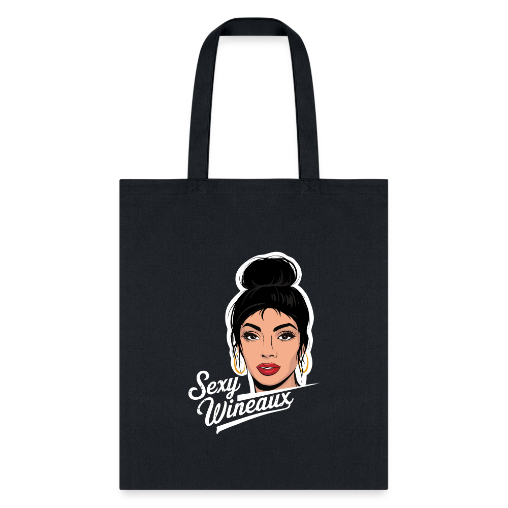 Sexy Wineaux Graphic Tote Bag - black