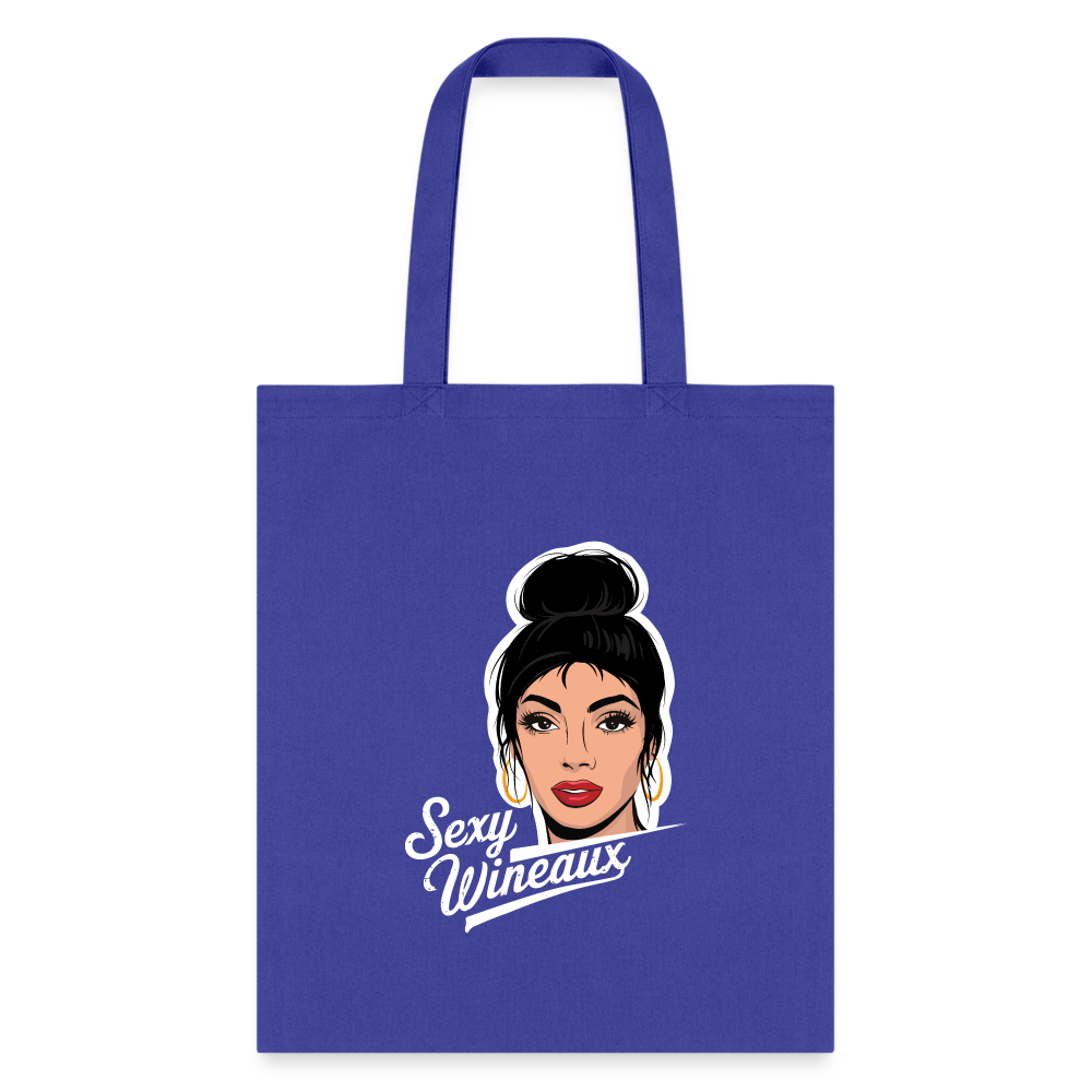 Sexy Wineaux Graphic Tote Bag - royal blue