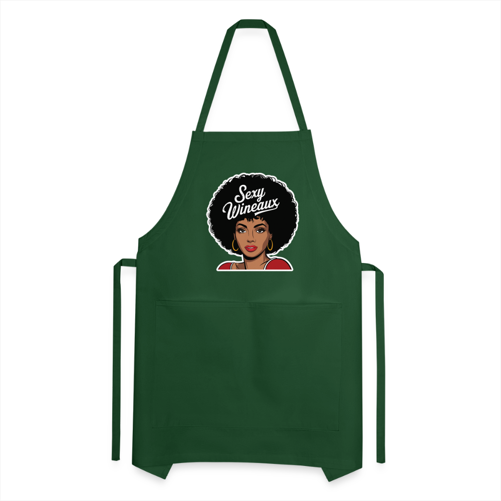 Sexy Wineaux Adjustable Apron - forest green