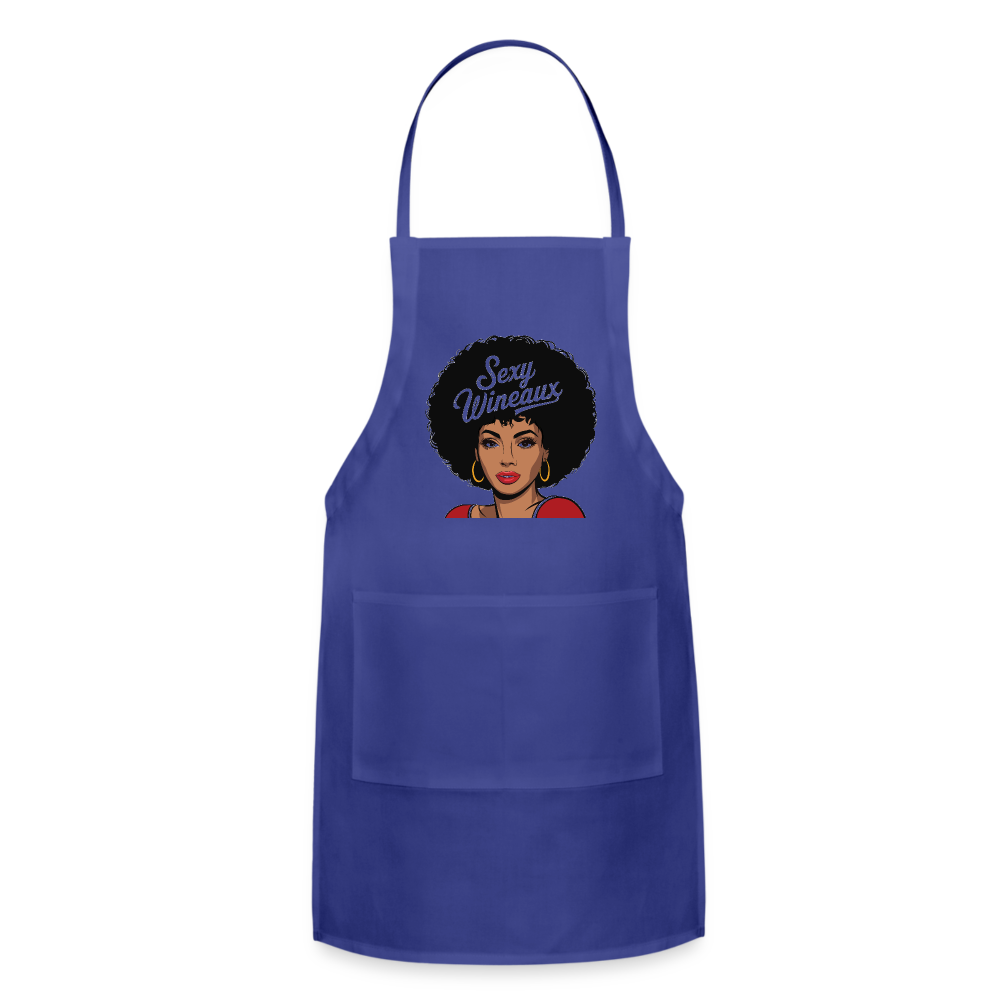 Sexy Wineaux Adjustable Apron - royal blue