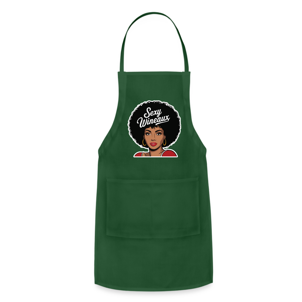 Sexy Wineaux Adjustable Apron - forest green