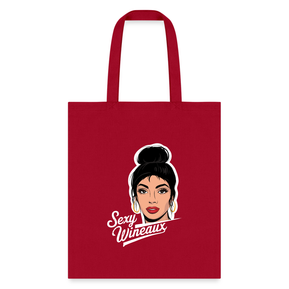 Sexy Wineaux Graphic Tote Bag - red