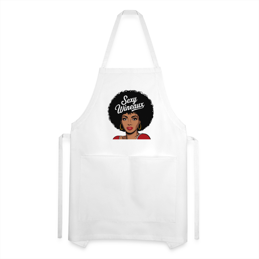 Sexy Wineaux Adjustable Apron - white