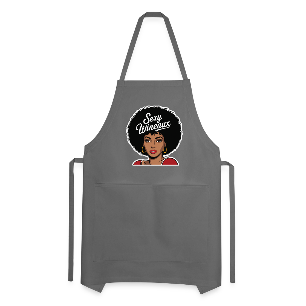 Sexy Wineaux Adjustable Apron - charcoal