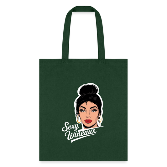 Sexy Wineaux Graphic Tote Bag - forest green