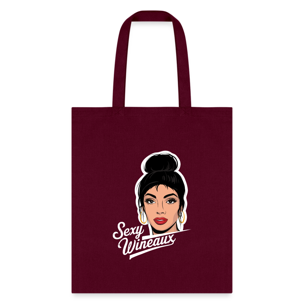 Sexy Wineaux Graphic Tote Bag - burgundy