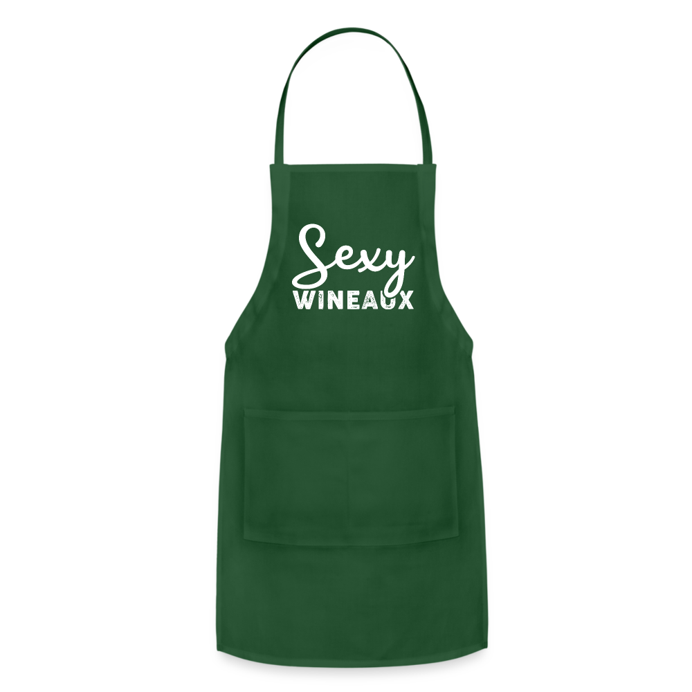 Sexy Wineaux Adjustable Apron - forest green