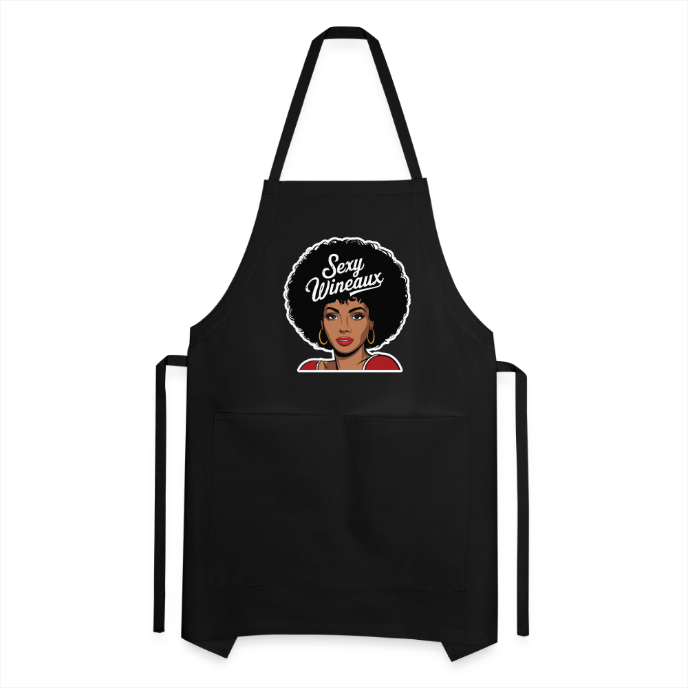 Sexy Wineaux Adjustable Apron - black