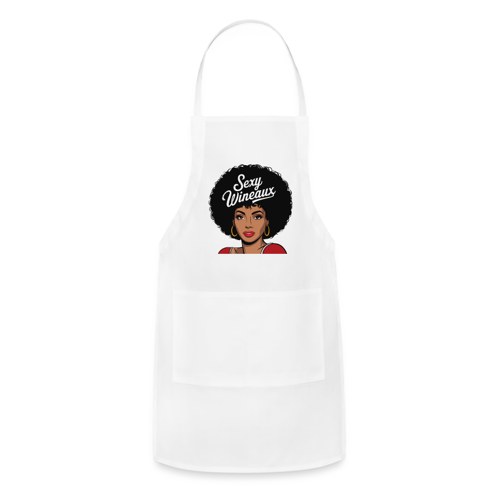 Sexy Wineaux Adjustable Apron - white