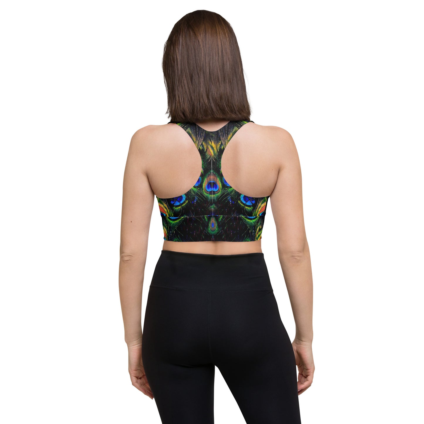 Exotic Peacock Longline sports bra