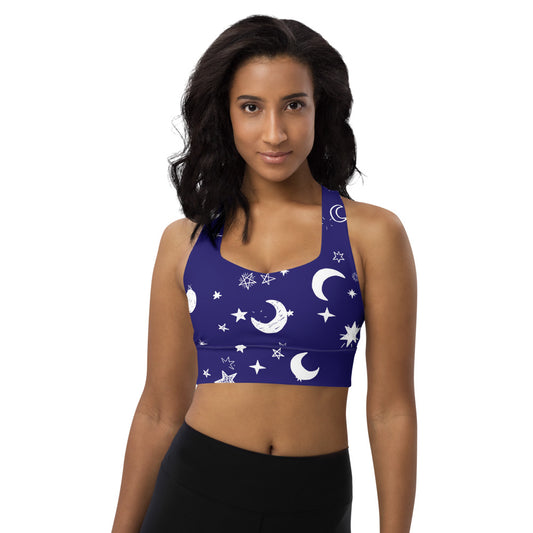 Moon & Stars Longline Sports Bra