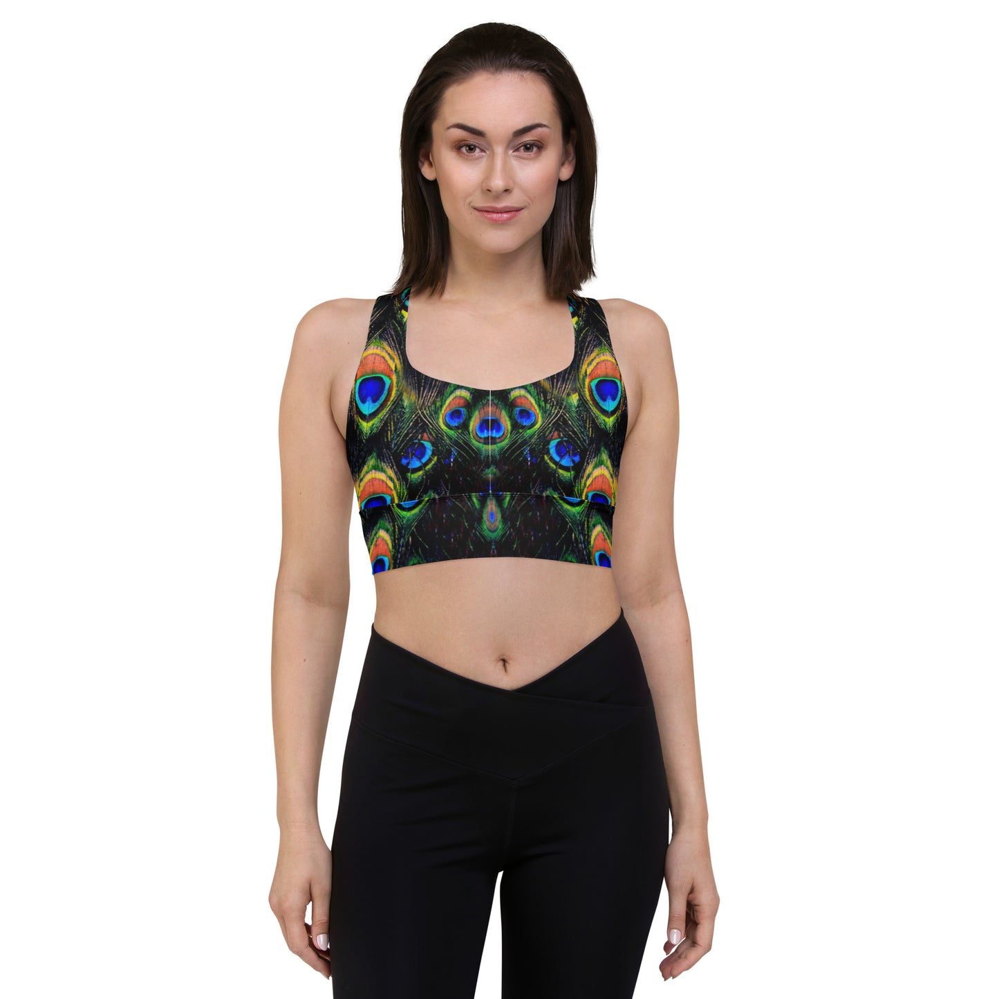 Exotic Peacock Longline sports bra