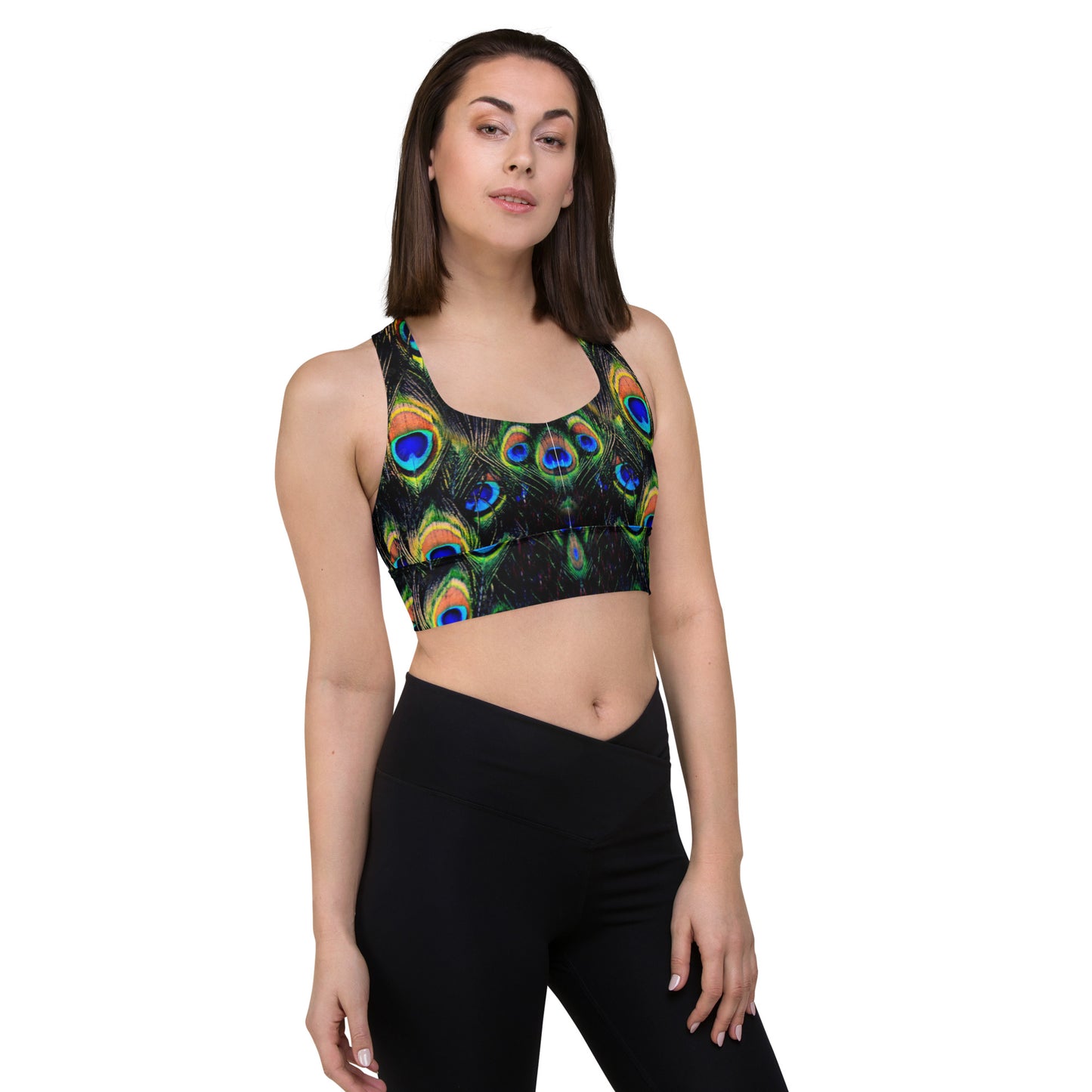 Exotic Peacock Longline sports bra