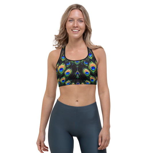 Exotic Peacock Sports bra