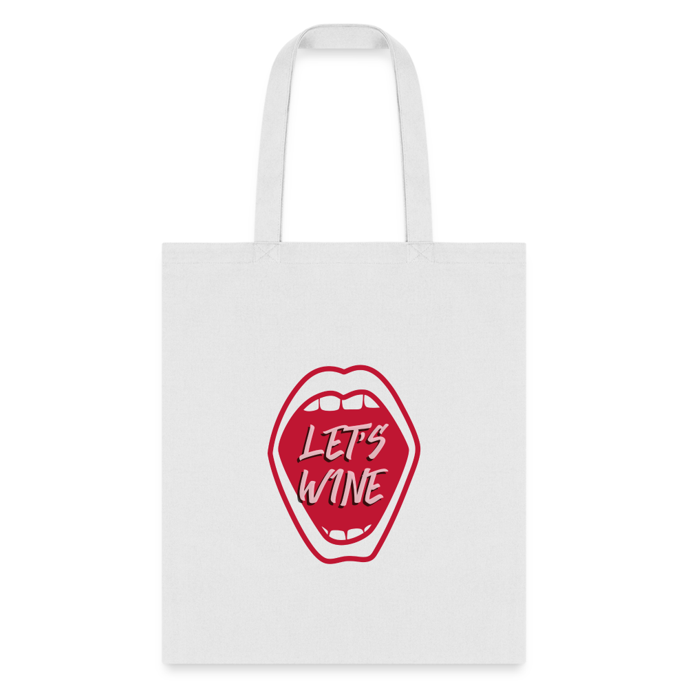 Let's Wine Tote Bag - white