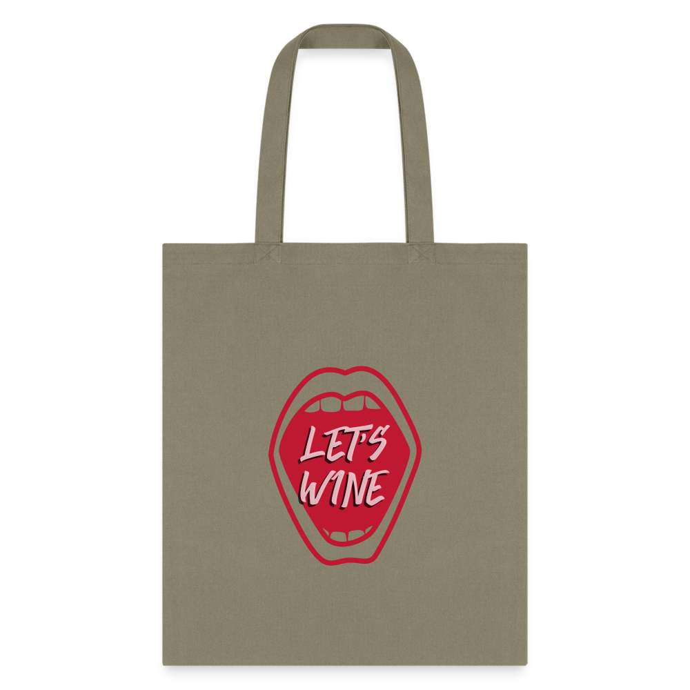 Let's Wine Tote Bag - khaki