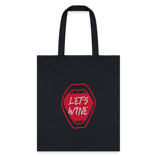 Let's Wine Tote Bag - black