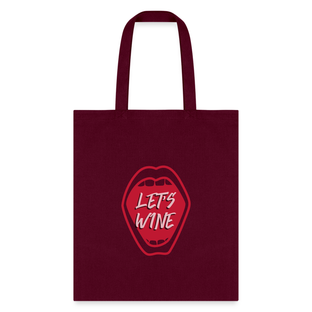 Let's Wine Tote Bag - burgundy