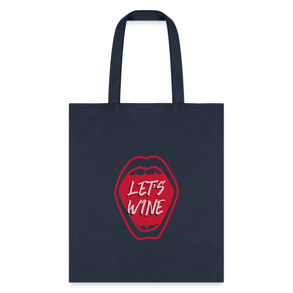 Let's Wine Tote Bag - navy