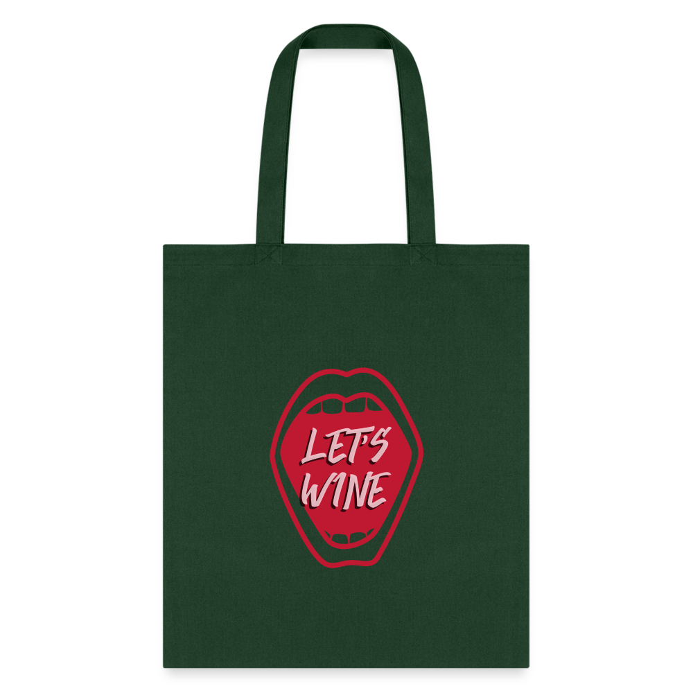 Let's Wine Tote Bag - forest green