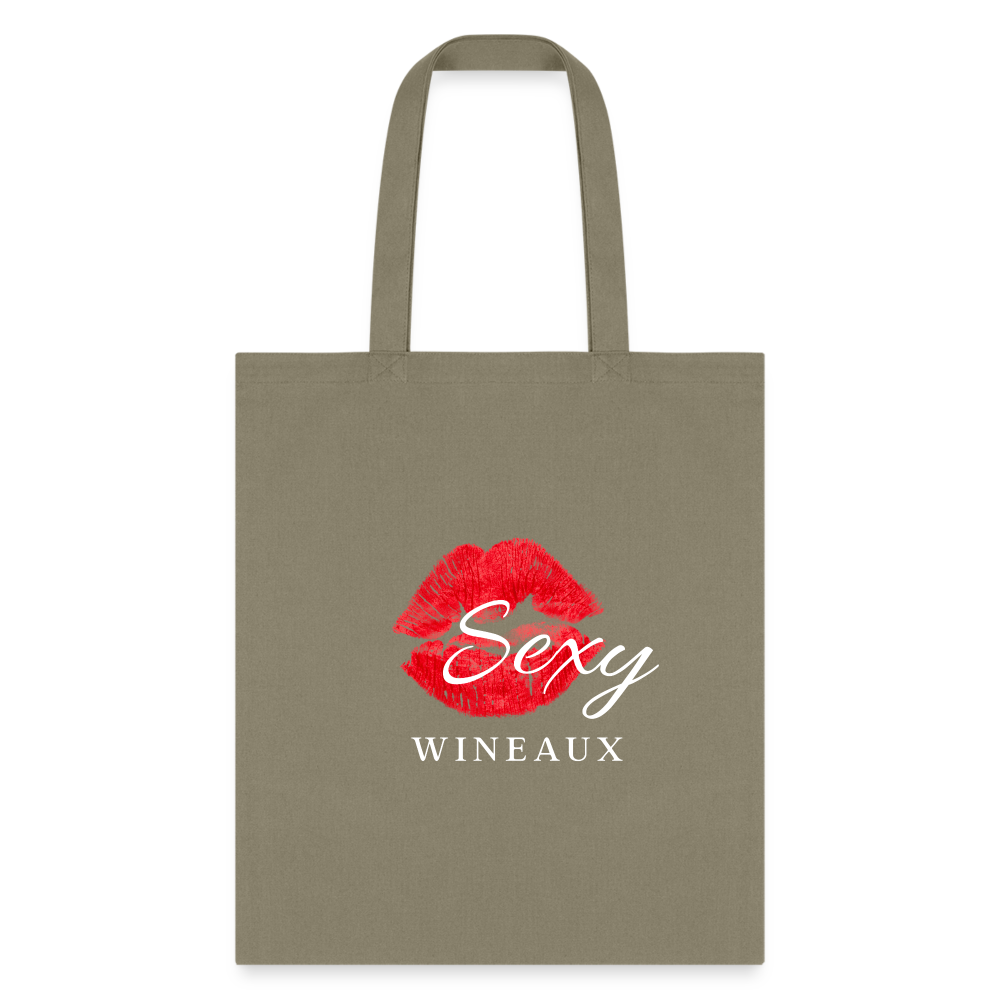 Sexy Wineaux Tote Bag - khaki