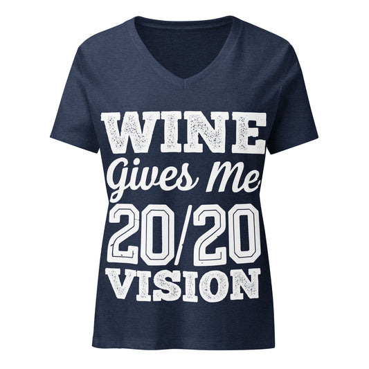 Wine Gives Me 20/20 Visio Women’s V-neck t-shirt