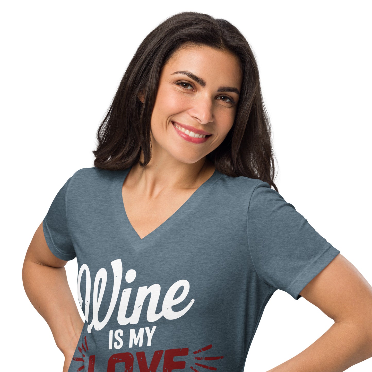 Wine is My Love Language Women’s V-neck t-shirt