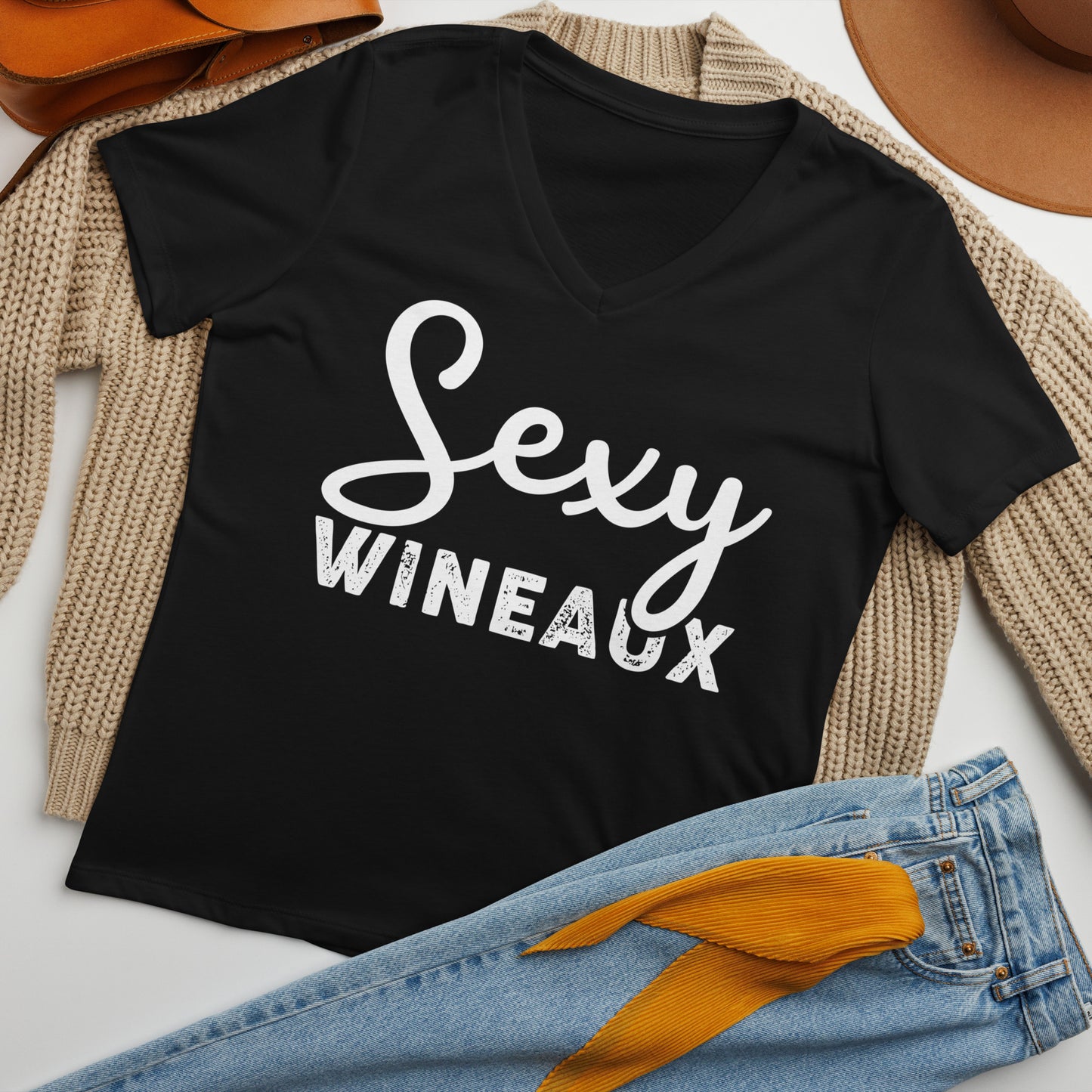 Sexy Wineaux Women’s V-neck t-shirt