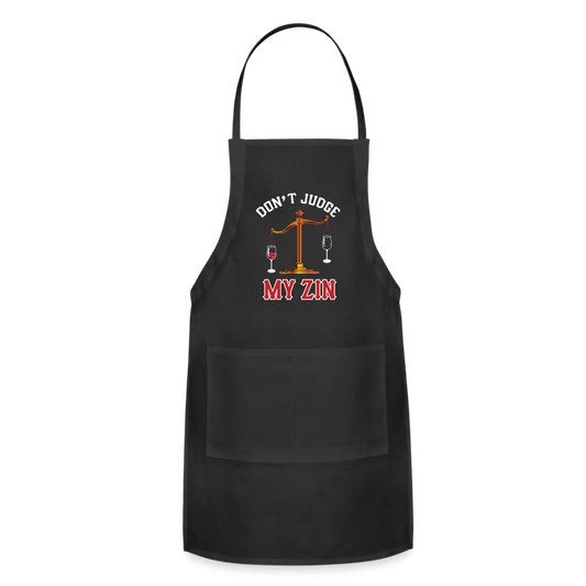 Don't Judge My Zin - Adjustable Apron - black