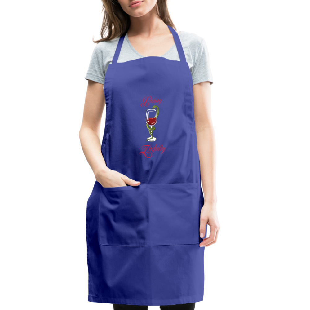 Living Zinfully - Adjustable Apron - royal blue