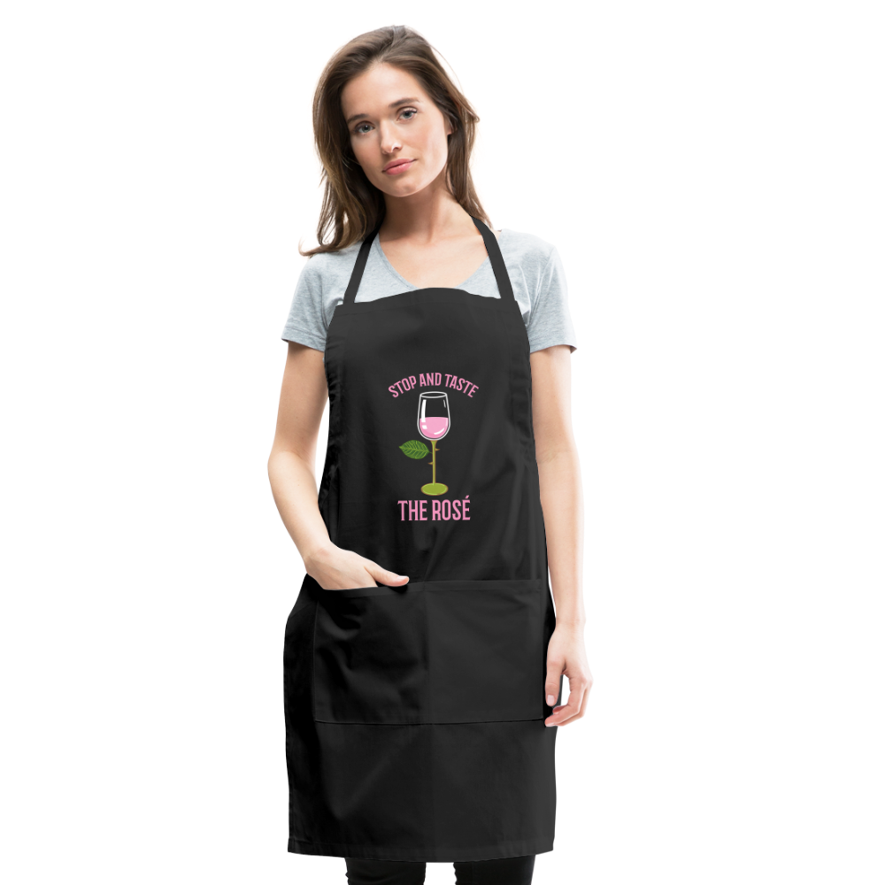 Stop and Taste the Rose - Adjustable Apron - black