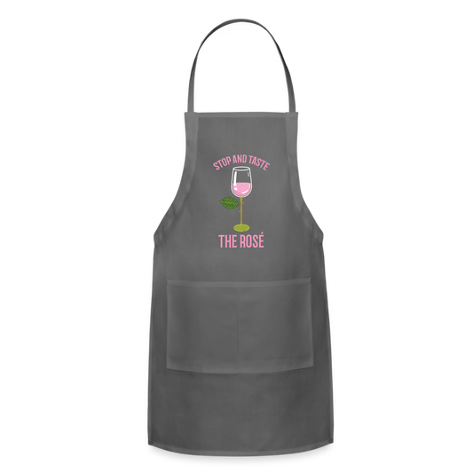 Stop and Taste the Rose - Adjustable Apron - charcoal