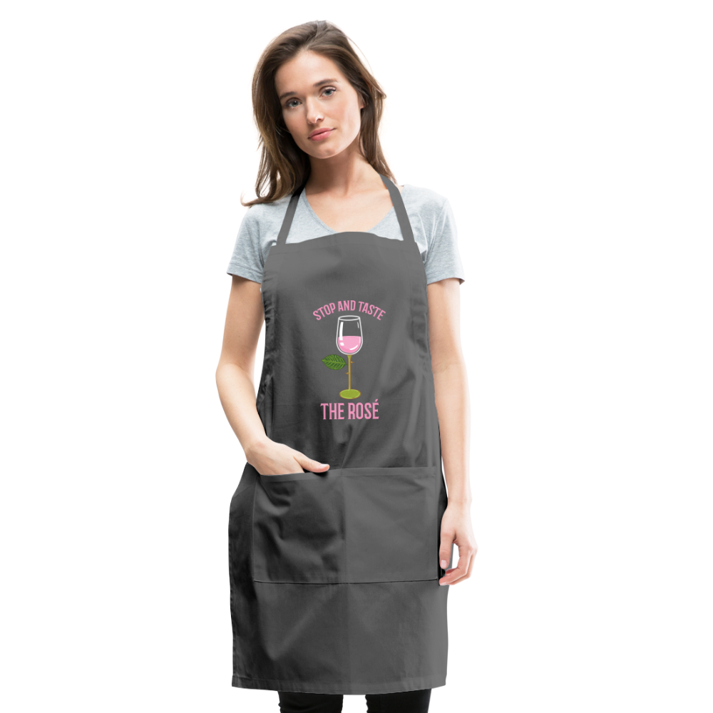 Stop and Taste the Rose - Adjustable Apron - charcoal